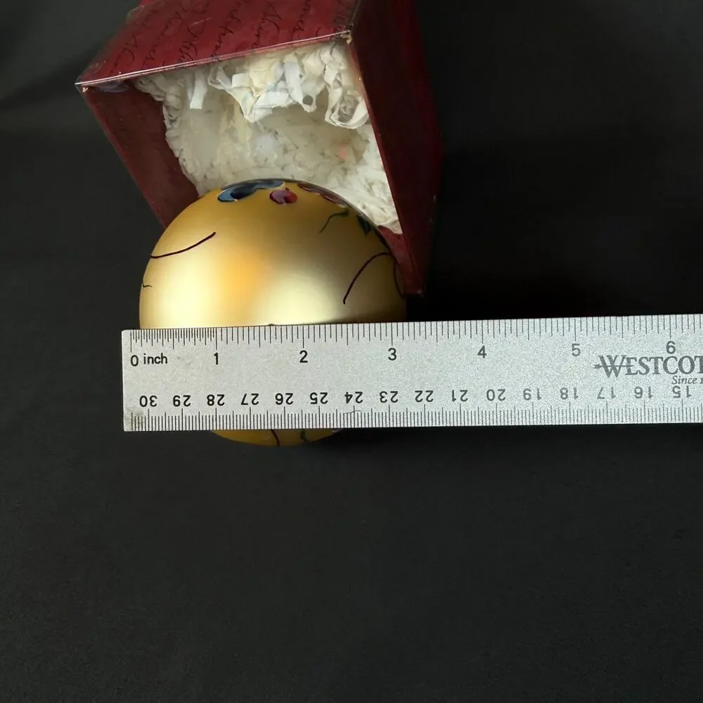 Hallmark Ornament Harvest of Grapes Glass Painted Gold Large 3